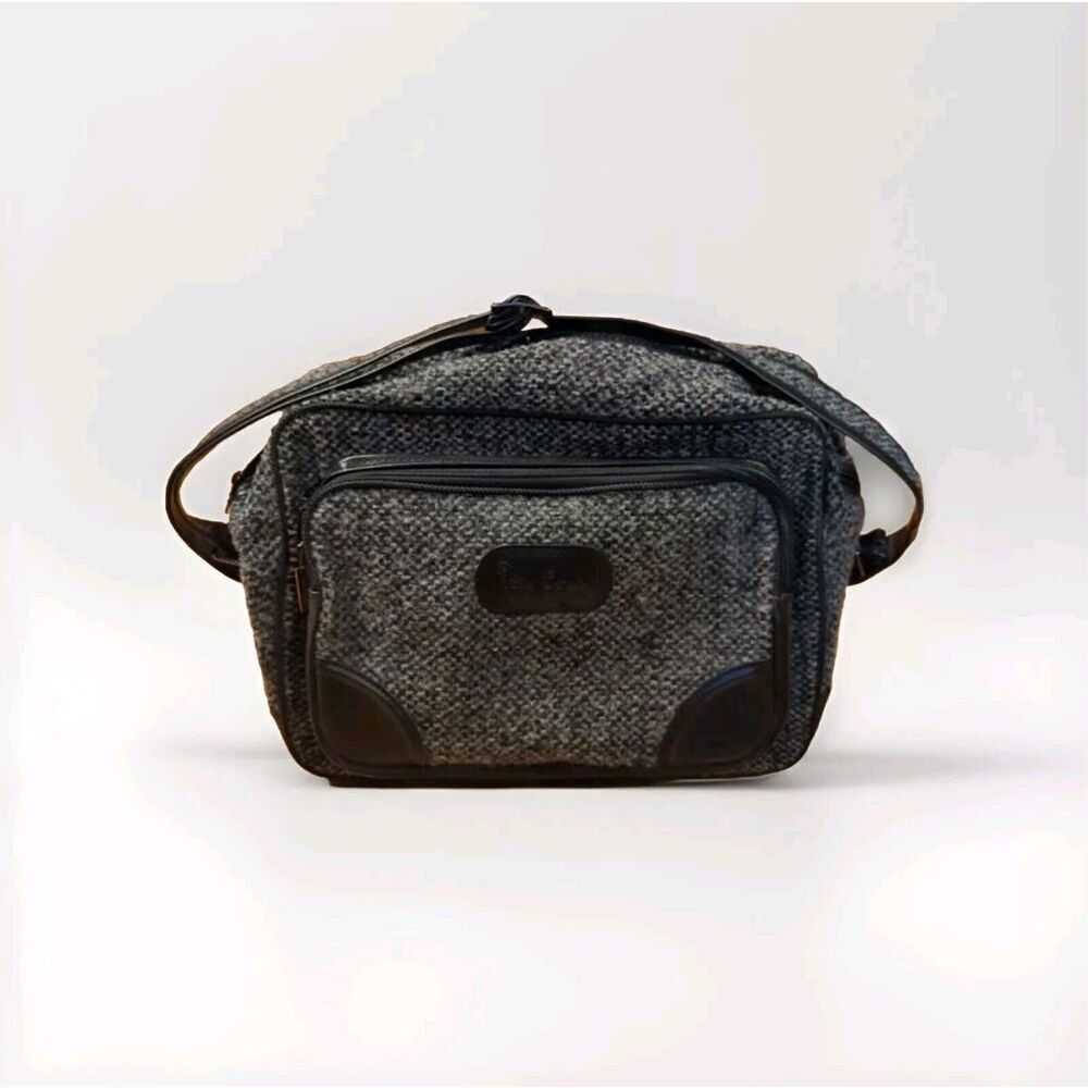 Vintage Pierre Cardin Tweed Overnight Carryon Shoulder Strap Bag